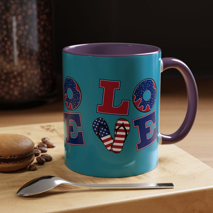 Patriotic Love Coffee Mug | 4th of July Gift, Fun Kitchen Decor, Custom Drinkware for Coffee Lovers, Unique Gift Idea