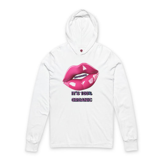 Super Head Gurl It's 100% Organic Unisex Long Sleeve Hooded Tee, Fun Graphic T-Shirt, Stylish Everyday Top
