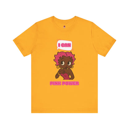 Empowering "I Can" Pink Power Tee, Unisex Graphic T-Shirt, Fun Casual Wear, Summer Fashion, Feminism Apparel
