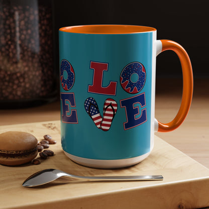 Patriotic Love Coffee Mug | 4th of July Gift, Fun Kitchen Decor, Custom Drinkware for Coffee Lovers, Unique Gift Idea