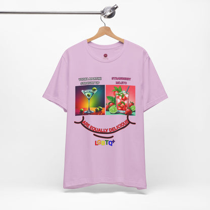 LGBTQ+ All Equally Delicious Cocktails Short Sleeve Tee - Fun Pride Celebrations