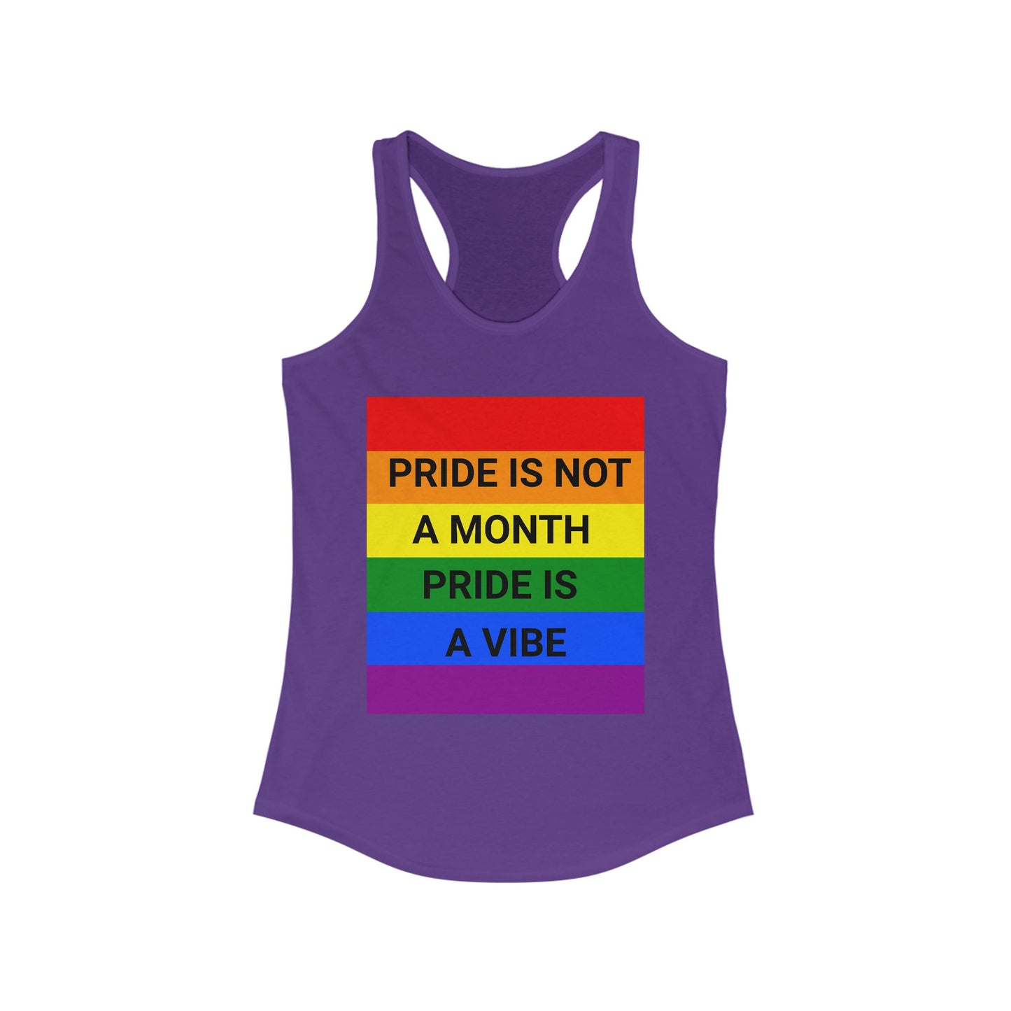 Women's Pride Vibe Unisex Graphic Racerback Tank, LGBTQ+ Pride Month Apparel, Rainbow Pride Clothing