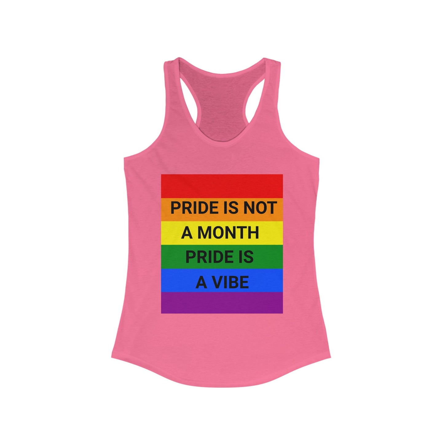 Women's Pride Vibe Unisex Graphic Racerback Tank, LGBTQ+ Pride Month Apparel, Rainbow Pride Clothing