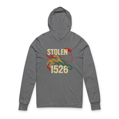 'Stolen 1526' Design, Casual Streetwear, Unisex Long Sleeve Hooded T-Shirt, Empowerment Fashion