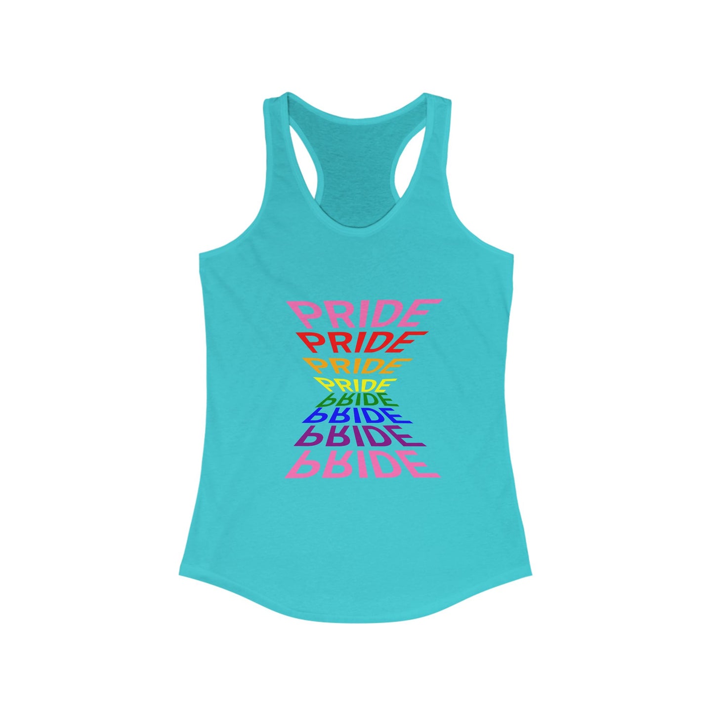 "Pride" Women's Graphic Racerback Tee, Pride Shirt, LGBTQ+ Awareness Top