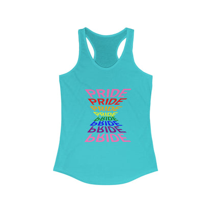 "Pride" Women's Graphic Racerback Tee, Pride Shirt, LGBTQ+ Awareness Top