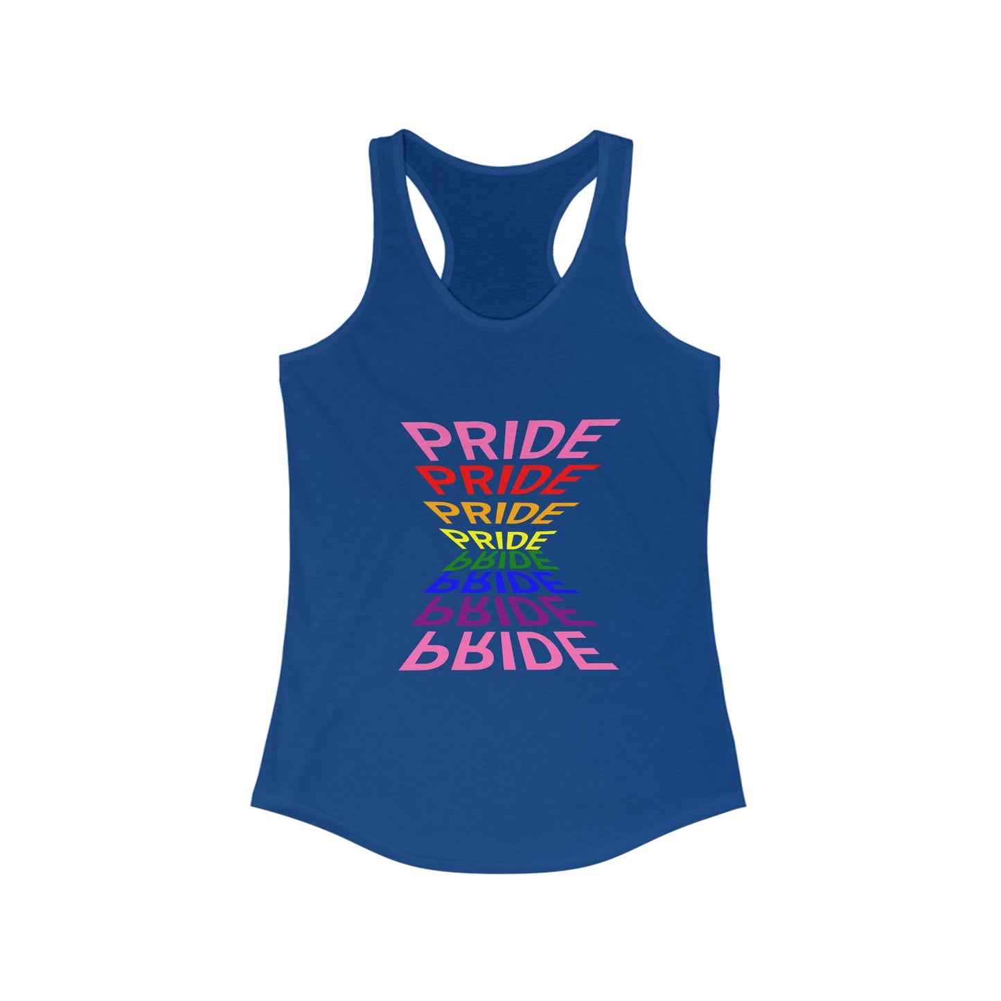 "Pride" Women's Graphic Racerback Tee, Pride Shirt, LGBTQ+ Awareness Top