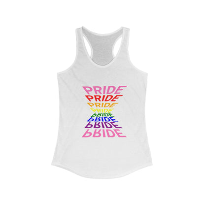 "Pride" Women's Graphic Racerback Tee, Pride Shirt, LGBTQ+ Awareness Top