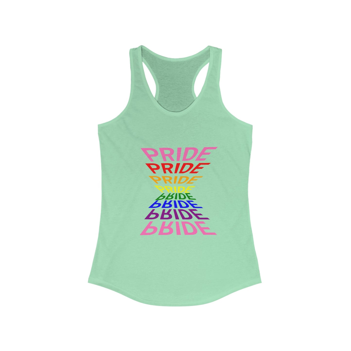 "Pride" Women's Graphic Racerback Tee, Pride Shirt, LGBTQ+ Awareness Top