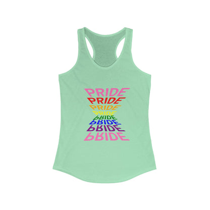 "Pride" Women's Graphic Racerback Tee, Pride Shirt, LGBTQ+ Awareness Top