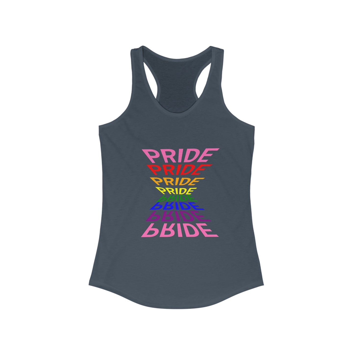 "Pride" Women's Graphic Racerback Tee, Pride Shirt, LGBTQ+ Awareness Top