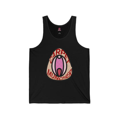 Playful Graphic Pride Tank Top - 'Carpet Muncher', Quirky Humor Unisex Graphic Tee