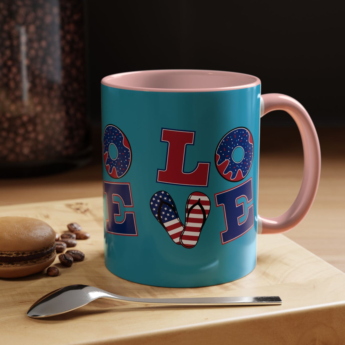 Patriotic Love Coffee Mug | 4th of July Gift, Fun Kitchen Decor, Custom Drinkware for Coffee Lovers, Unique Gift Idea