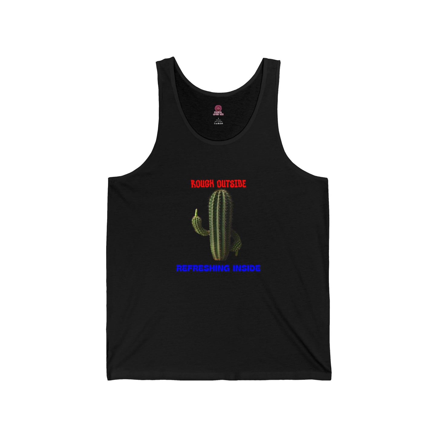 Rough Outside Refreshing Inside Cactus Themed Unisex Tank Top, Summer Vibes Tee, Refreshing Humor Top