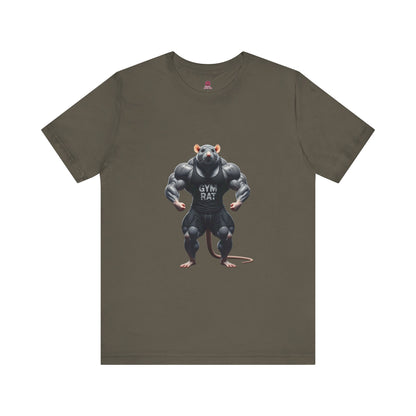 Gym Rat Men's Jersey Tee, Front & Back Design, Funny Gym Shirt for Fitness Lovers, Workout Tee for Animal Enthusiasts, Fitness Gift for Him/Her