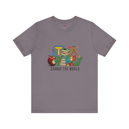 Teacher's Change the World Tee, Inspirational T-Shirt, Gift for Educators, Back to School