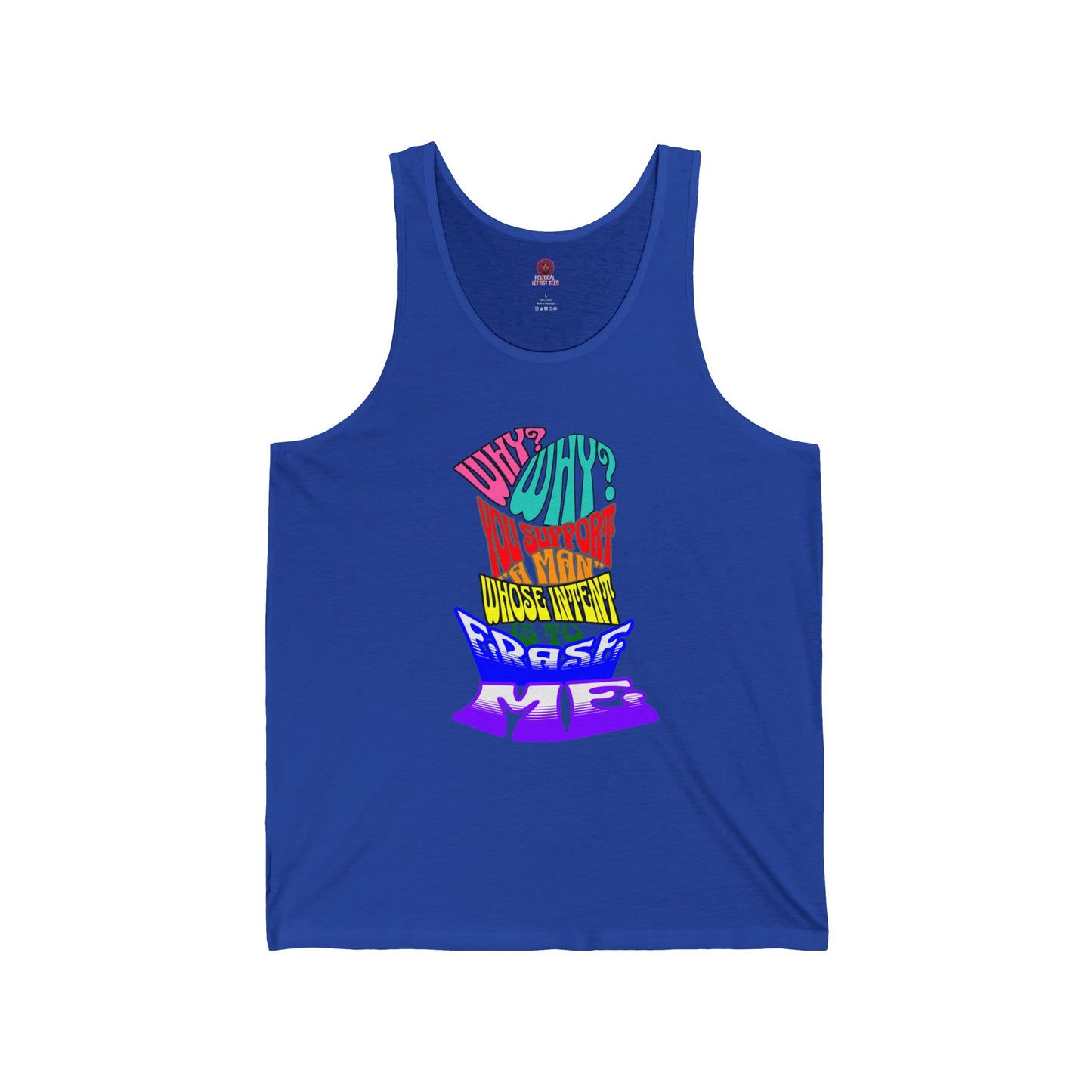 Front and Back Graphic Pride Unisex Tank Top - Why? You Support "a man"" Statement Shirt