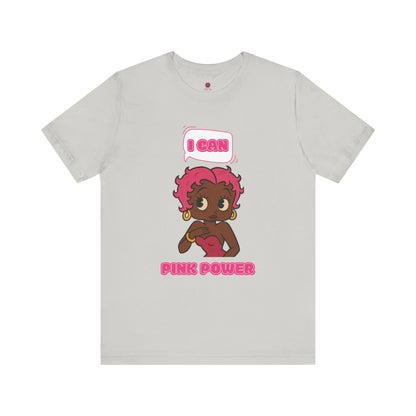 Empowering "I Can" Pink Power Tee, Unisex Graphic T-Shirt, Fun Casual Wear, Summer Fashion, Feminism Apparel