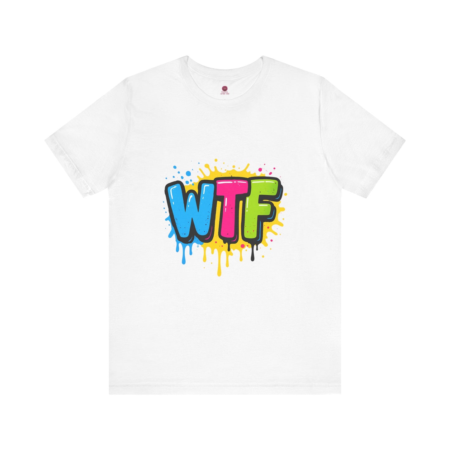 Colorful  Back & Front Graphic WTF Tee, Vibrant Unisex Shirt, Fun Casual Wear, Streetwear Style, Everyday Comfort Tee