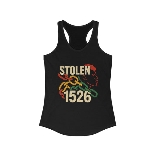 Stolen 1526' Design, Casual Streetwear, Women's Racerback Tank Top, Empowerment Fashion