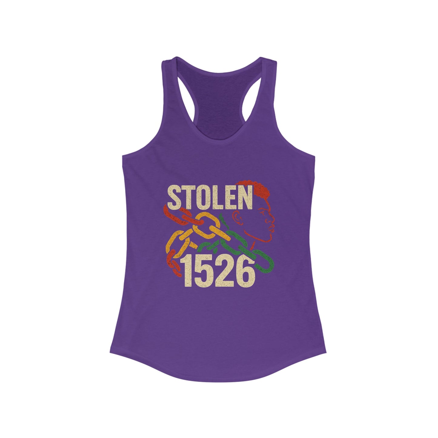 Stolen 1526' Design, Casual Streetwear, Women's Racerback Tank Top, Empowerment Fashion