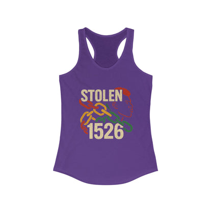 Stolen 1526' Design, Casual Streetwear, Women's Racerback Tank Top, Empowerment Fashion