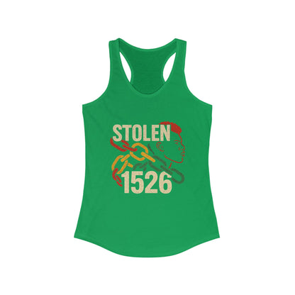 Stolen 1526' Design, Casual Streetwear, Women's Racerback Tank Top, Empowerment Fashion
