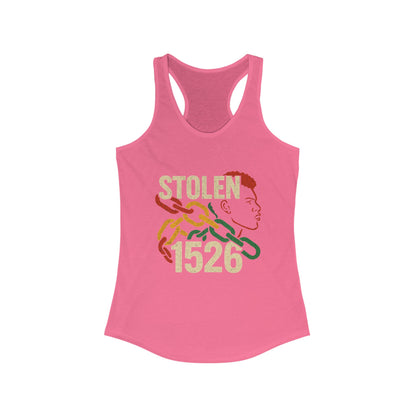 Stolen 1526' Design, Casual Streetwear, Women's Racerback Tank Top, Empowerment Fashion