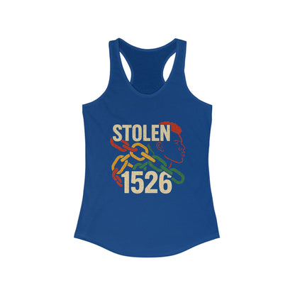 Stolen 1526' Design, Casual Streetwear, Women's Racerback Tank Top, Empowerment Fashion