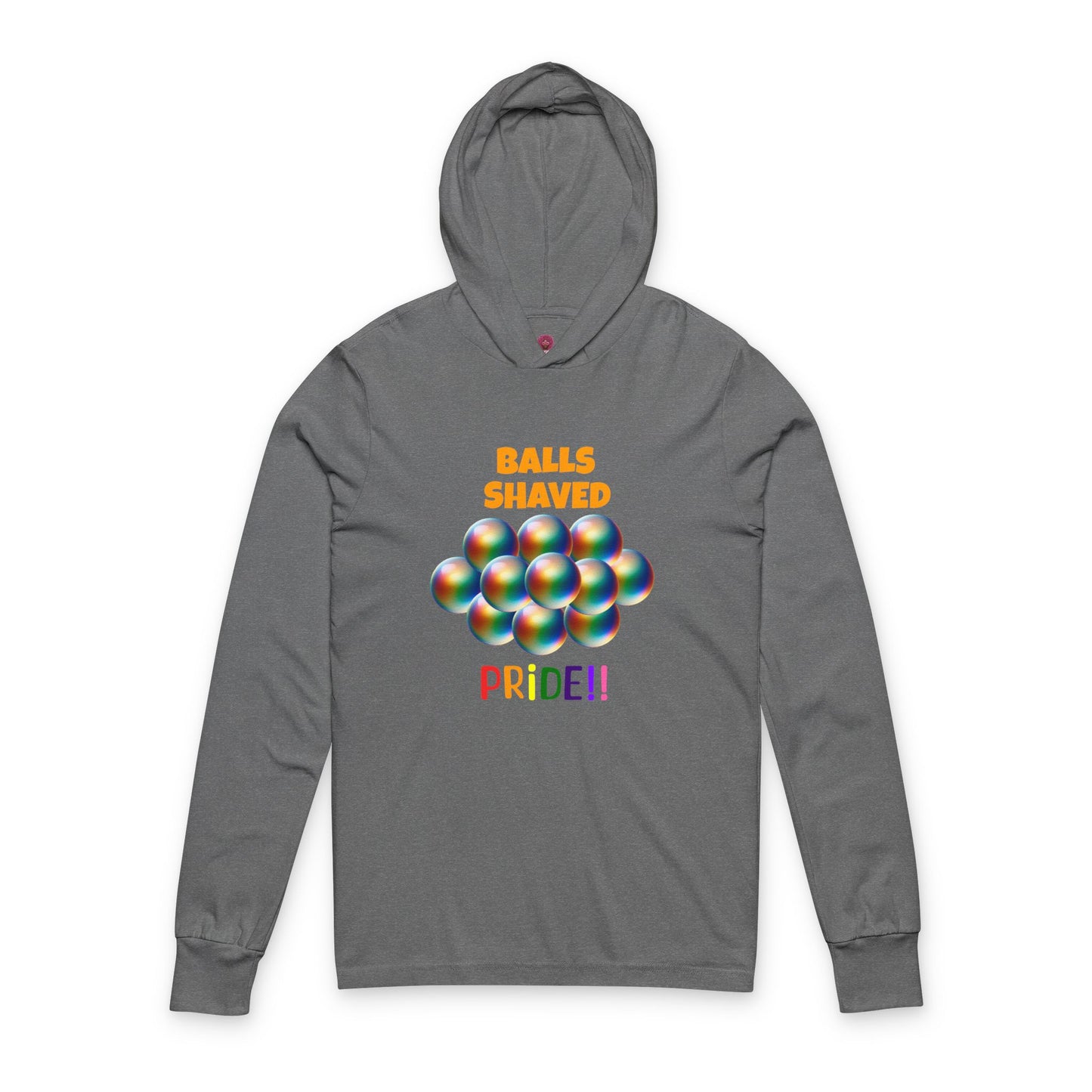 Humorous Pride Long Sleeve Hooded Tee - Balls Shaved