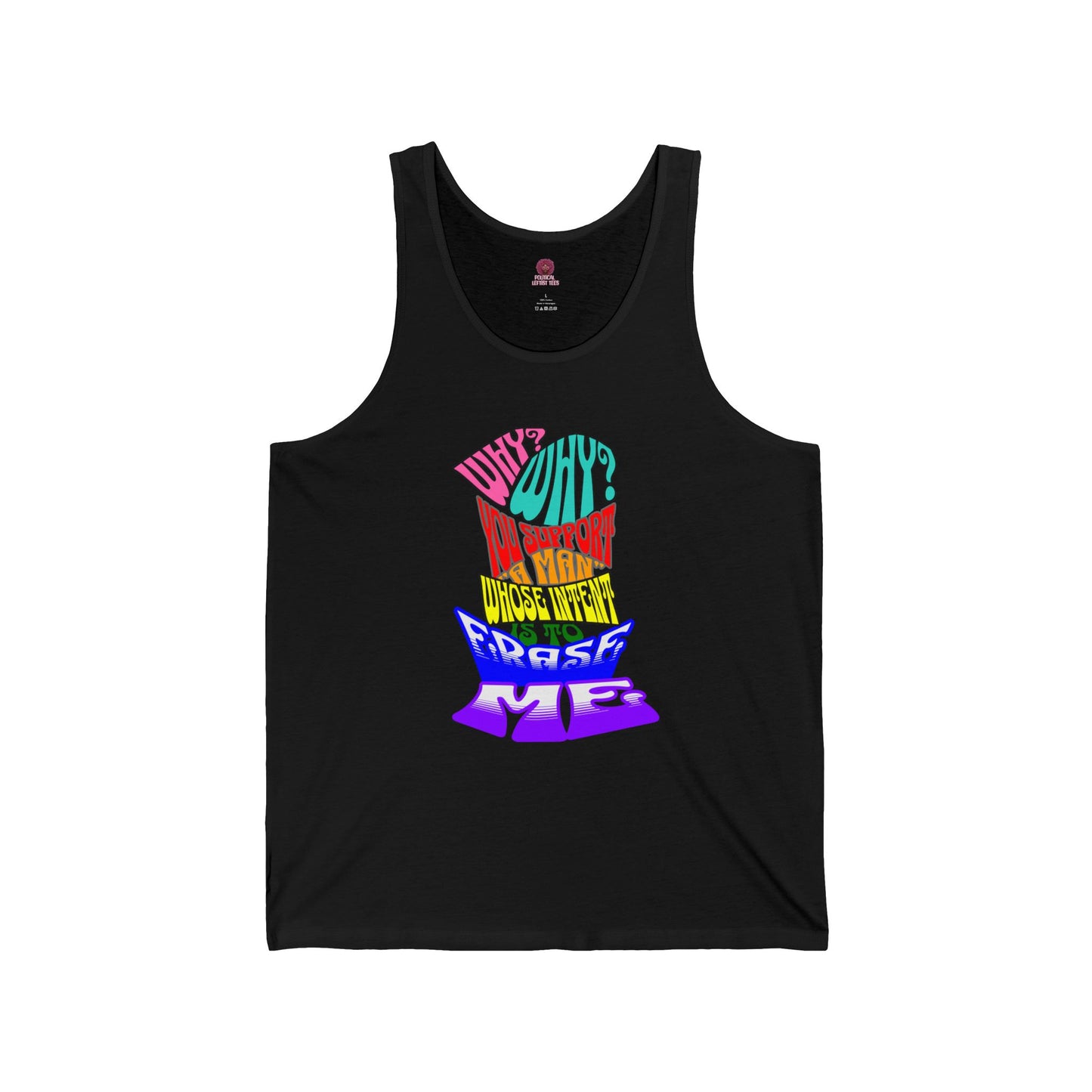 Front and Back Graphic Pride Unisex Tank Top - Why? You Support "a man"" Statement Shirt