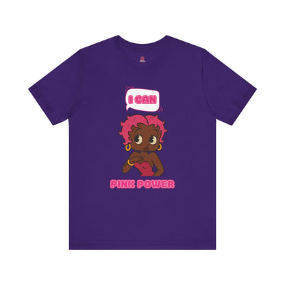 Empowering "I Can" Pink Power Tee, Unisex Graphic T-Shirt, Fun Casual Wear, Summer Fashion, Feminism Apparel