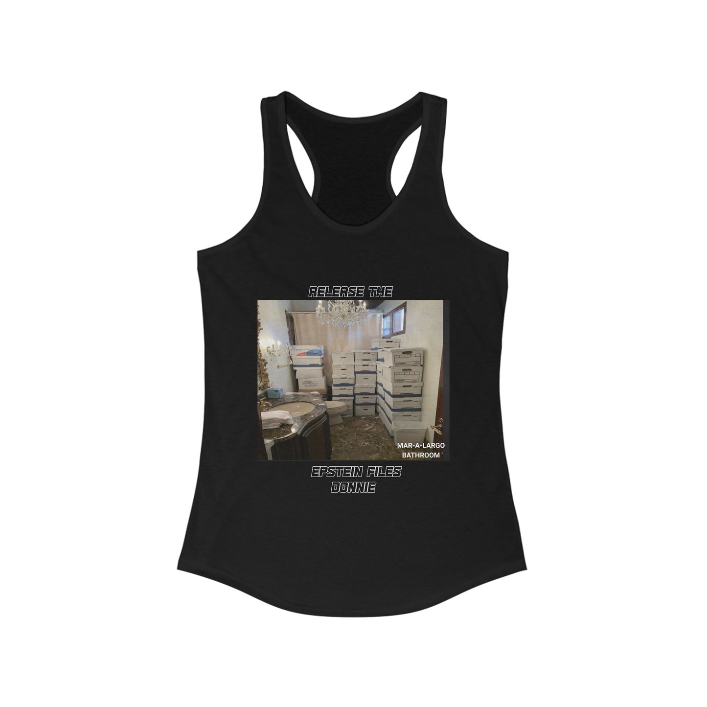 Release The Epstein Files Tee: Women's Racerback Tank Top, Casual Wear, Statement Tee, Funny & Quirky Shirt