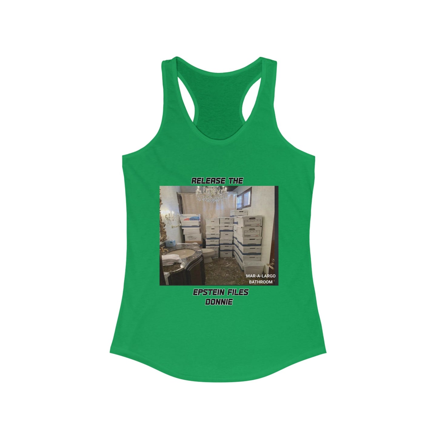 Release The Epstein Files Tee: Women's Racerback Tank Top, Casual Wear, Statement Tee, Funny & Quirky Shirt