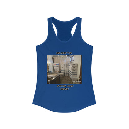Release The Epstein Files Tee: Women's Racerback Tank Top, Casual Wear, Statement Tee, Funny & Quirky Shirt