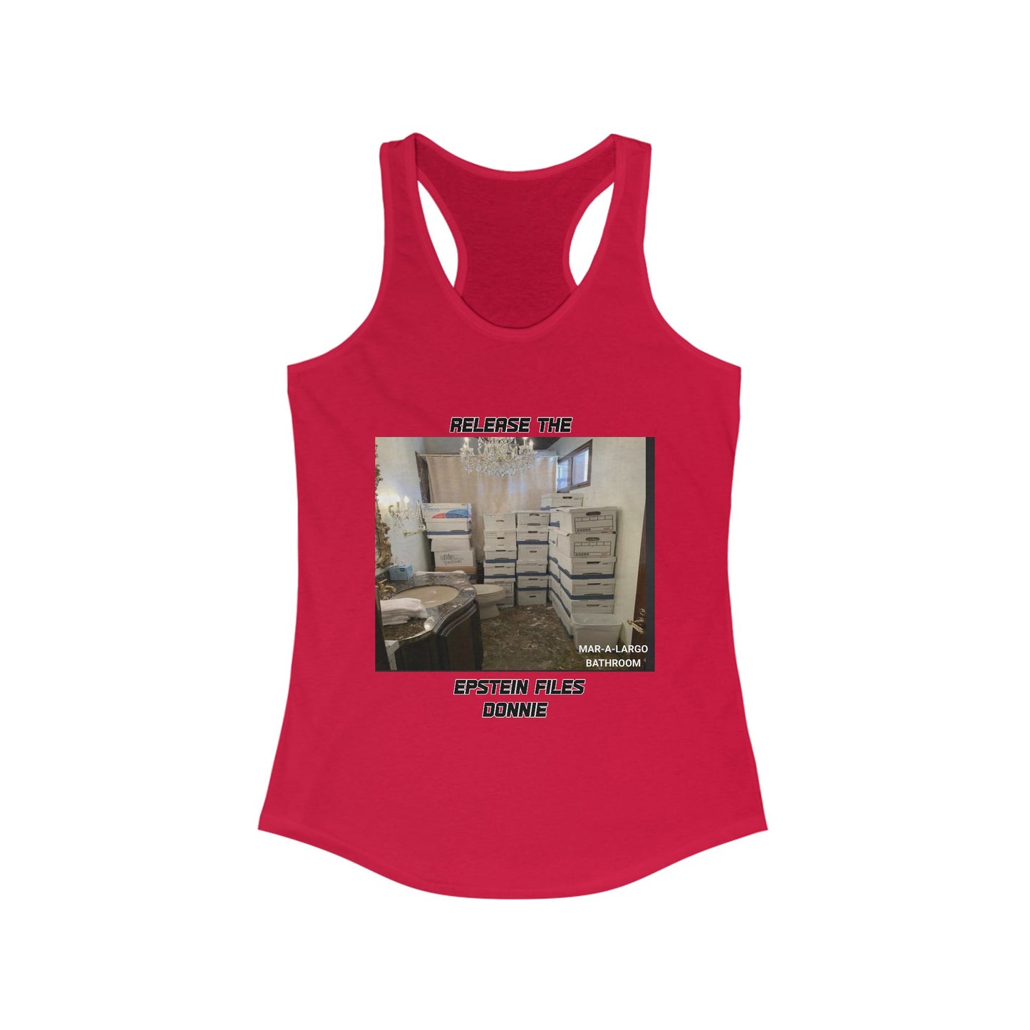 Release The Epstein Files Tee: Women's Racerback Tank Top, Casual Wear, Statement Tee, Funny & Quirky Shirt