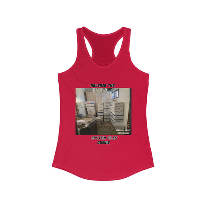 Release The Epstein Files Tee: Women's Racerback Tank Top, Casual Wear, Statement Tee, Funny & Quirky Shirt