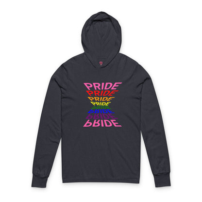 "Pride" Graphic Long Sleeve Hooded Tee, Unisex Pride Shirt, LGBTQ+ Awareness Top