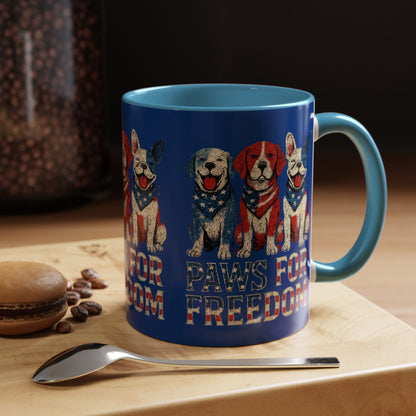 Patriotic Dog Mug - Paws for Freedom, Pet Lover Gift, 4th of July Decoration, Coffee Cup for Dog Owners, Animal Rights Celebration