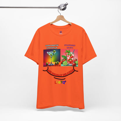 LGBTQ+ All Equally Delicious Cocktails Short Sleeve Tee - Fun Pride Celebrations