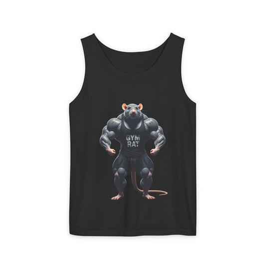 Gym Rat, Men's Front & Back Design, Tank Top, Funny Fitness Shirt,  Workout Apparel, Unique Gift for Weightlifters, Humorous Activewear