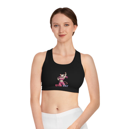 Gym Rat Sports Bra - Motivational Workout Gear, Fitness Apparel, Activewear, Gift for Gym Lovers, Cute Exercise Outfit