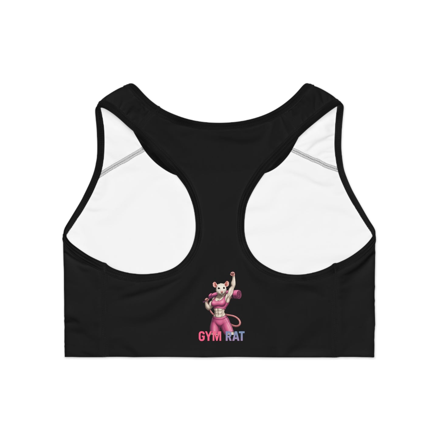 Gym Rat Sports Bra - Motivational Workout Gear, Fitness Apparel, Activewear, Gift for Gym Lovers, Cute Exercise Outfit