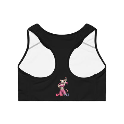 Gym Rat Sports Bra - Motivational Workout Gear, Fitness Apparel, Activewear, Gift for Gym Lovers, Cute Exercise Outfit