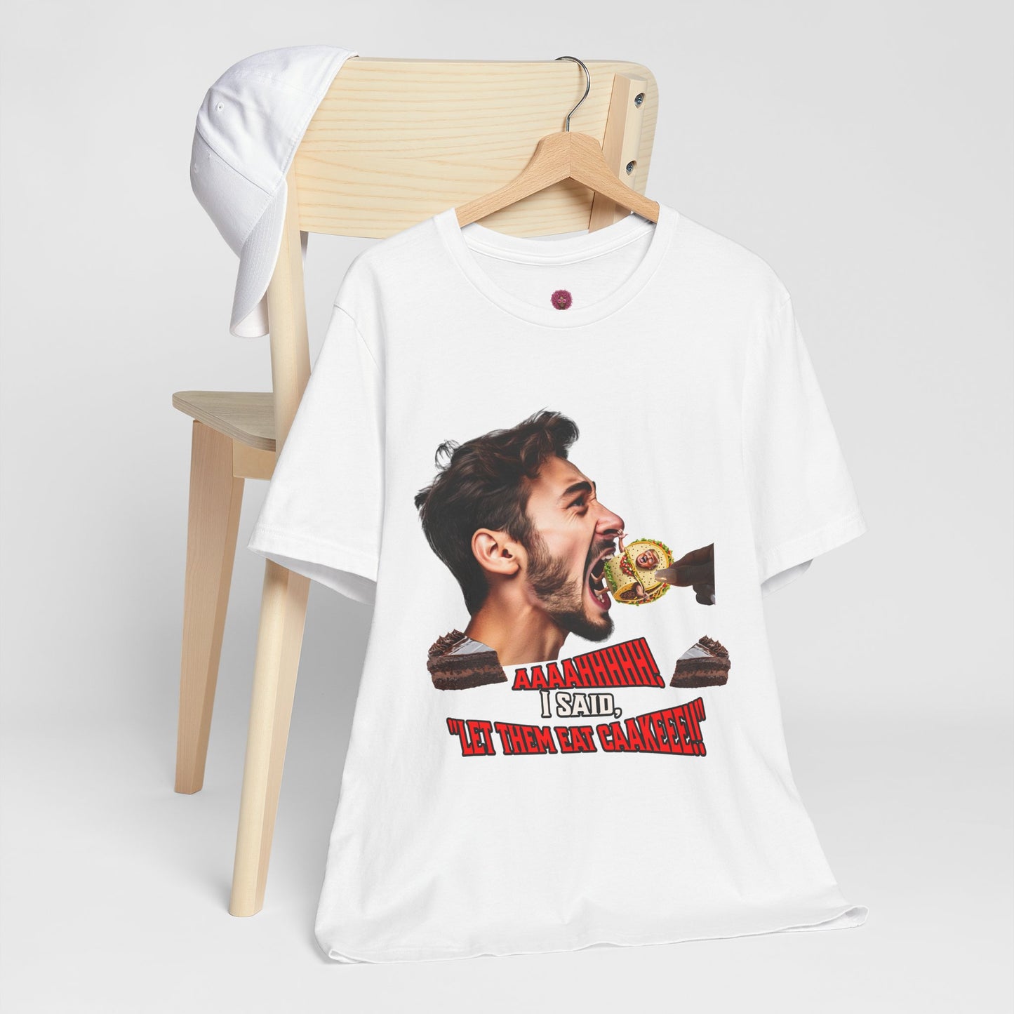 Funny Let Them Eat Cake Tee, Unisex Jersey T-Shirt, Humorous Gift