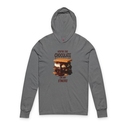 You're the Chocolate On My S'more Unisex  Long Sleeve hooded T=Shirt | Gift for Foodies, or Campfire Nights