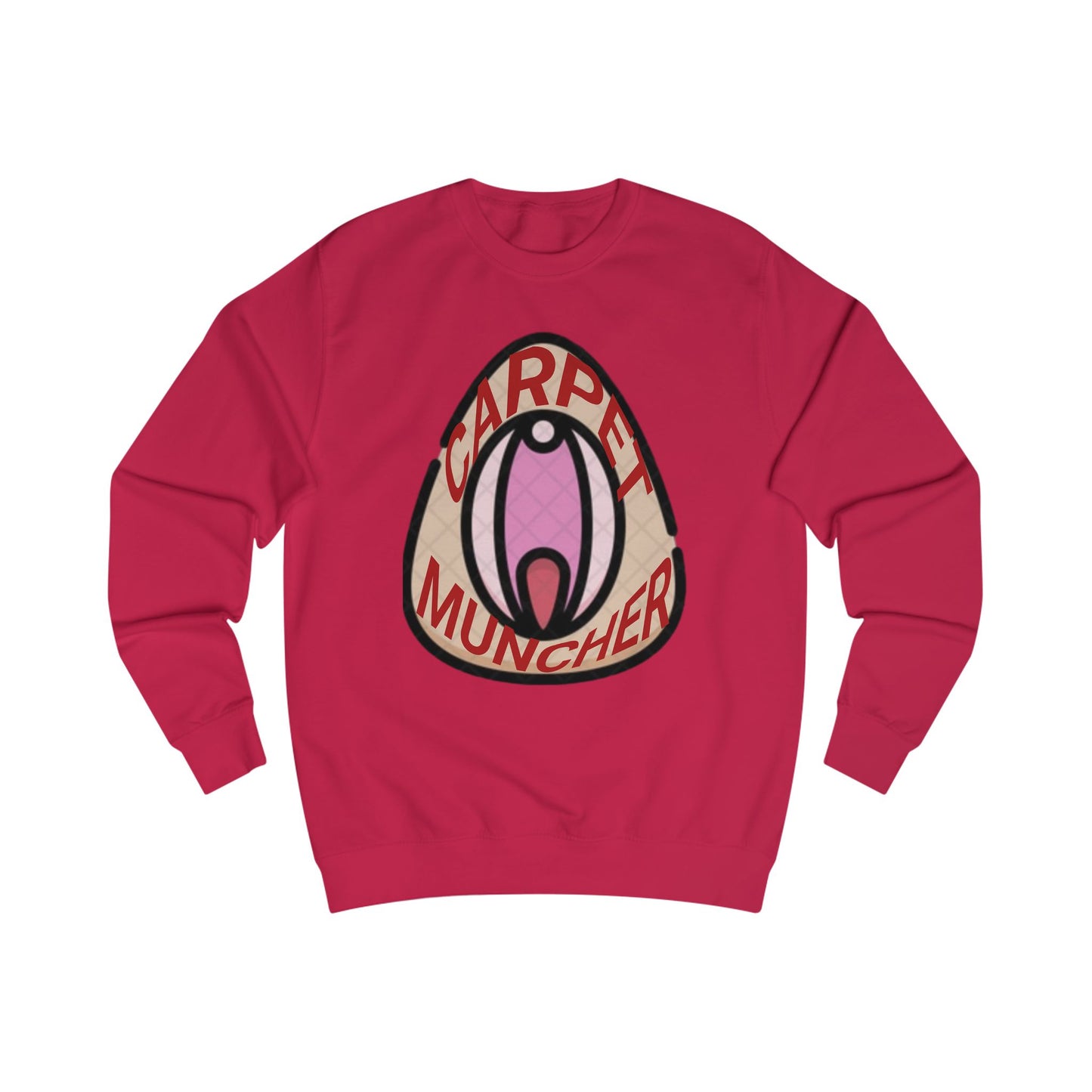 Playful Graphic Pride Sweatshirt - 'Carpet Muncher', Quirky Humor Unisex Graphic Shirt