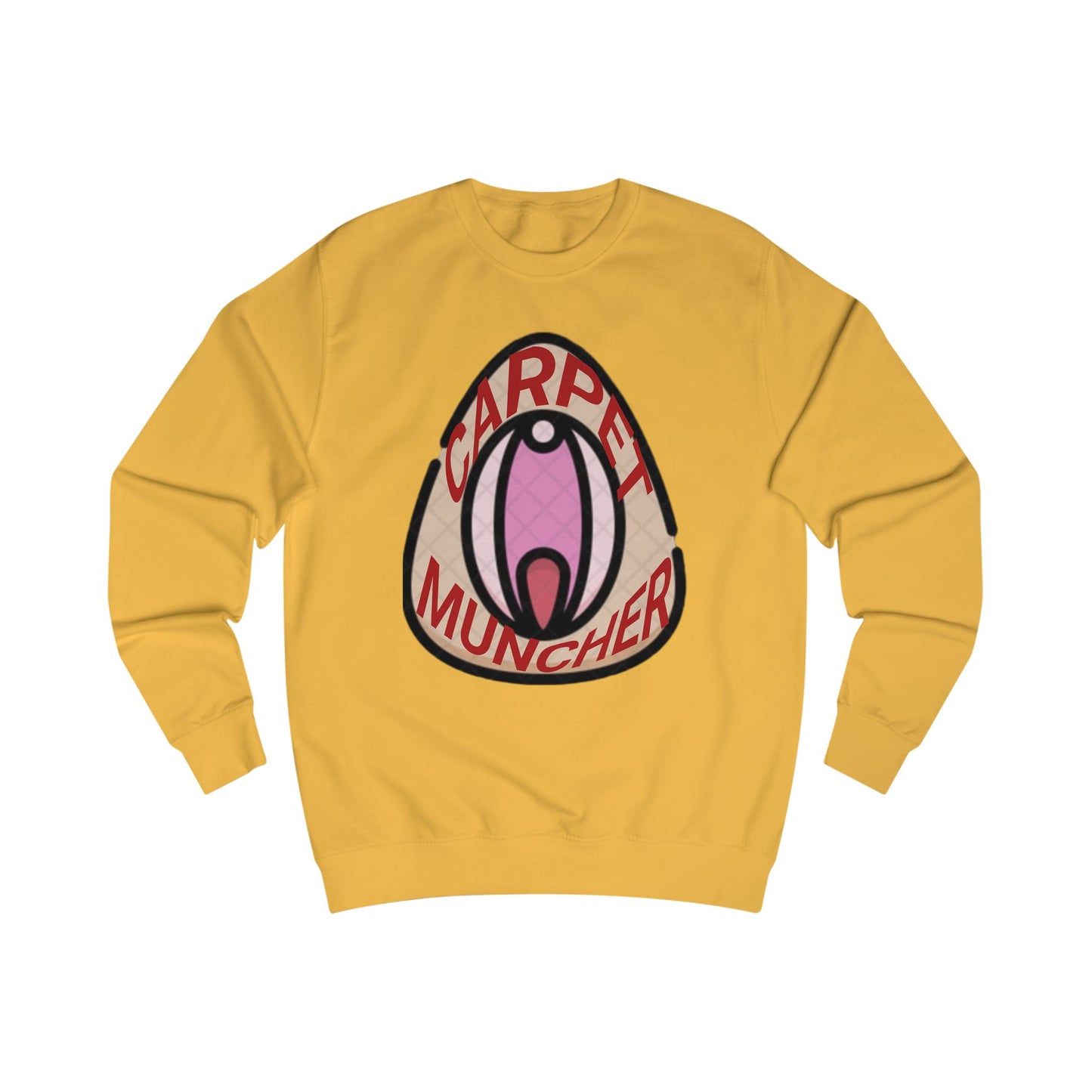 Playful Graphic Pride Sweatshirt - 'Carpet Muncher', Quirky Humor Unisex Graphic Shirt