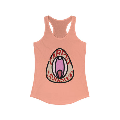 Playful Graphic Women's Pride Racerback Tank - 'Carpet Muncher', Quirky Humor