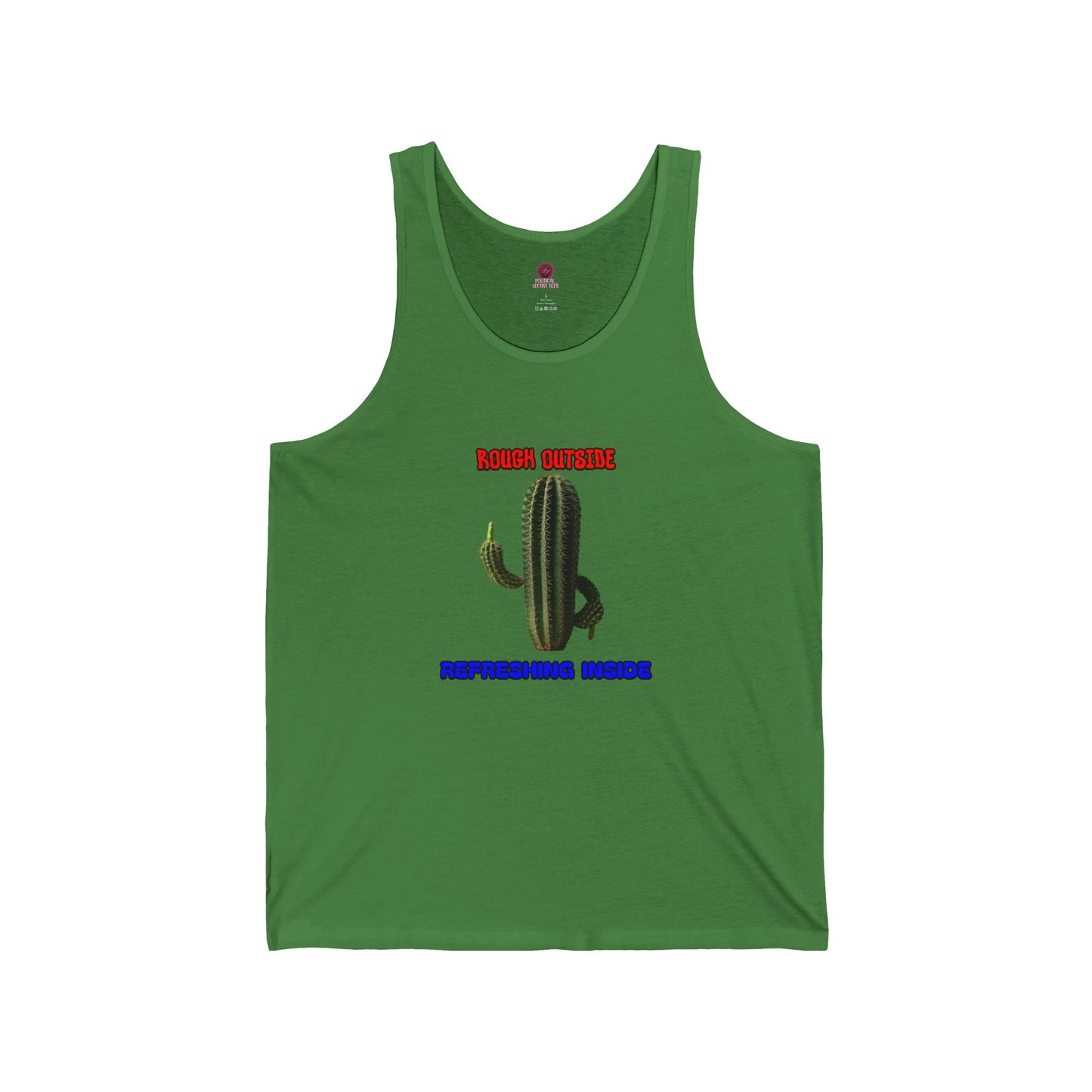 Rough Outside Refreshing Inside Cactus Themed Unisex Tank Top, Summer Vibes Tee, Refreshing Humor Top